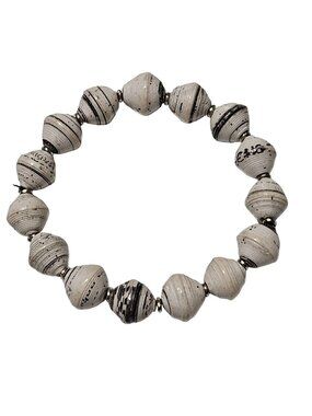 Handmade Paper Bead Bracelet Eco-Friendly Recycled Upcycled Artisan Jewelry